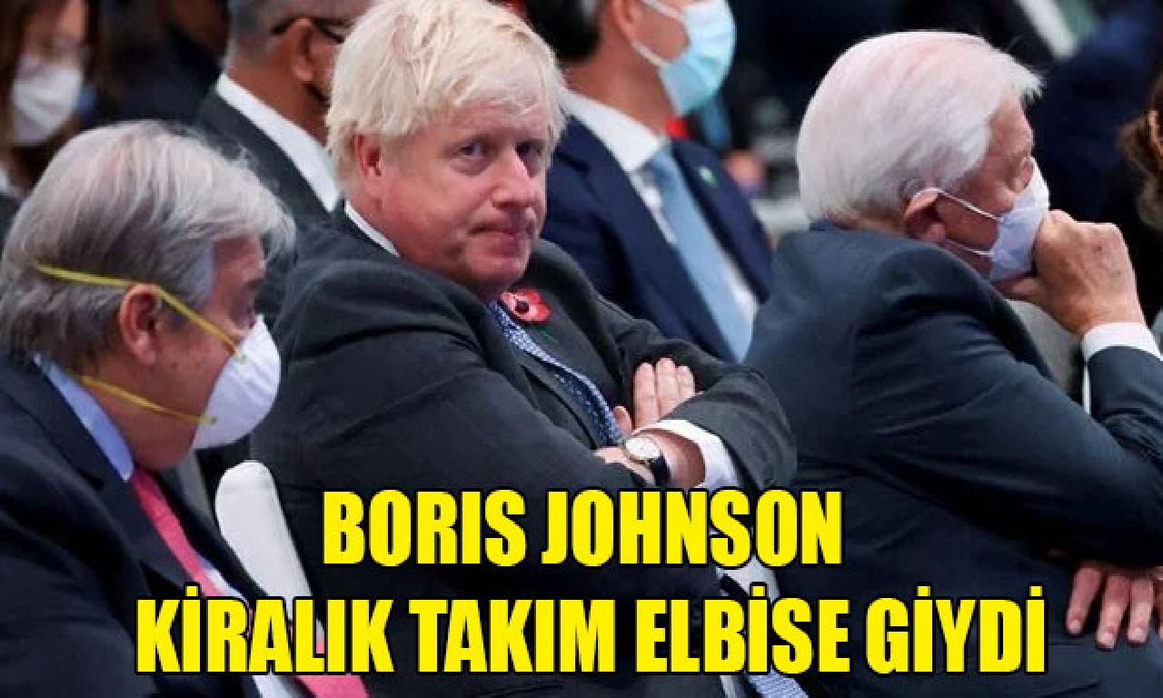 Boris Johnson kiralık takım giysi giydi 