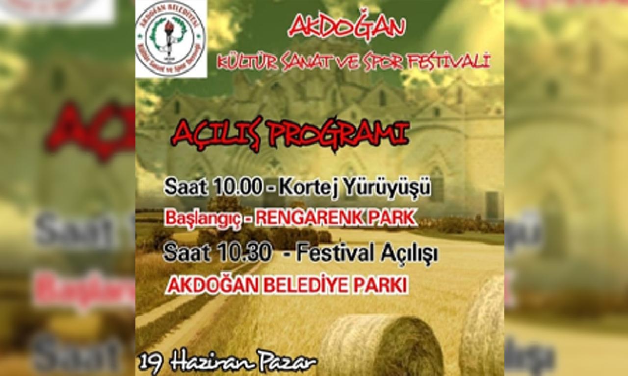 Akdoğan Kültür Sanat dahi Spor Festivali yapılacak 